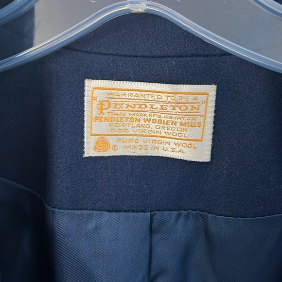 Pendleton Navy Blue Wool Single Button Blazer - Picture 4 of 5